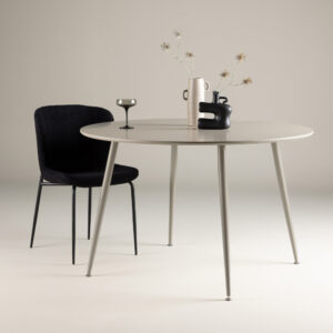 Plaza – Table à manger ronde – Beige – ⌀120 cm