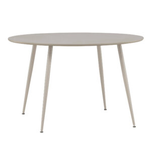 Plaza – Table à manger ronde – Beige – ⌀120 cm