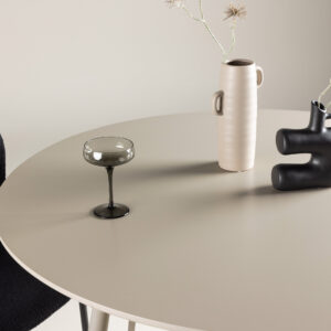 Plaza – Table à manger ronde – Beige – ⌀120 cm