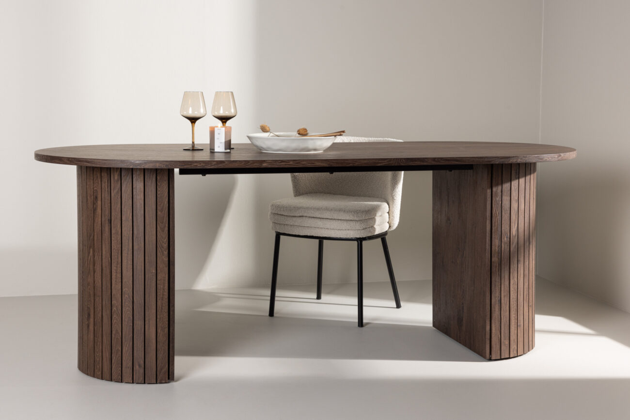 Härön – Table à manger ovale – Moka – 200 x 90 cm