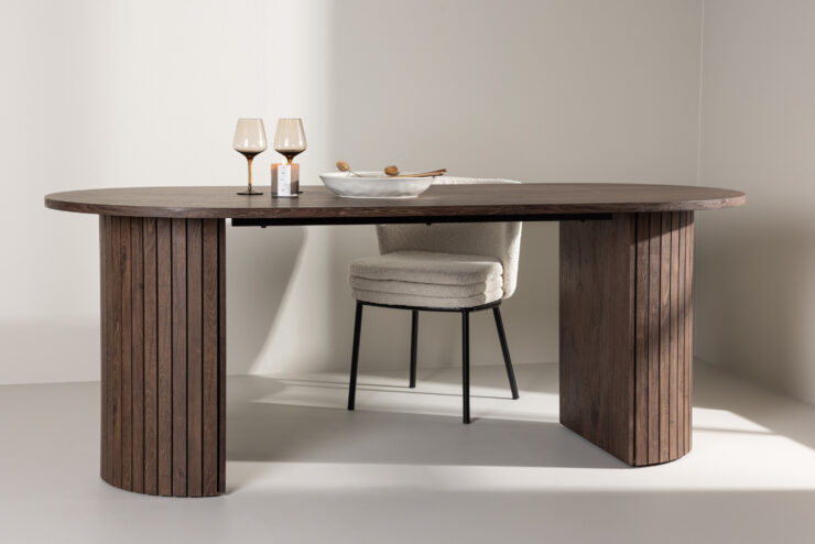 Härön – Table à manger ovale – Moka – 200 x 90 cm