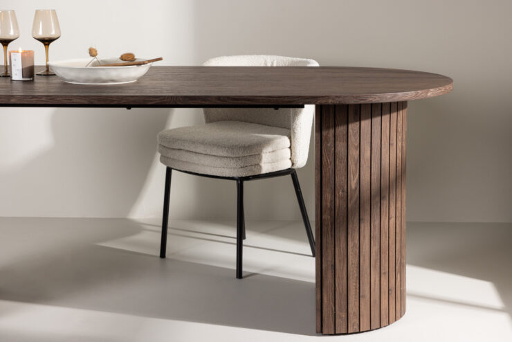 Härön – Table à manger ovale – Moka – 200 x 90 cm