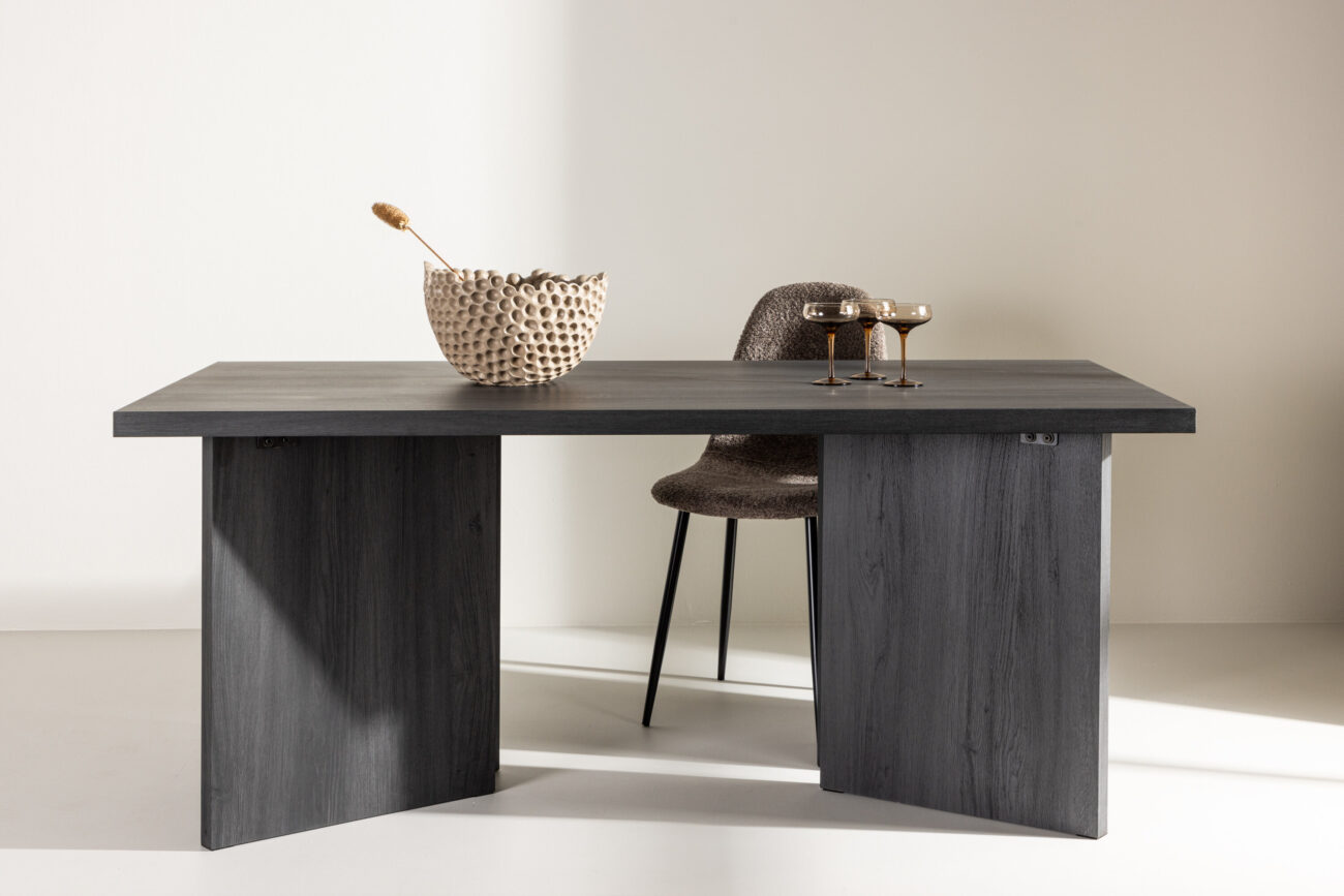 Bassholmen – Table à manger rectangulaire – Noir – 180 x 90 cm