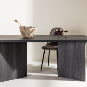 Bassholmen – Table à manger rectangulaire – Noir – 180 x 90 cm