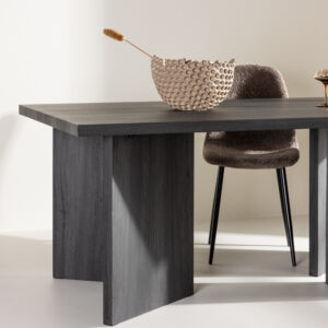Bassholmen – Table à manger rectangulaire – Noir – 180 x 90 cm