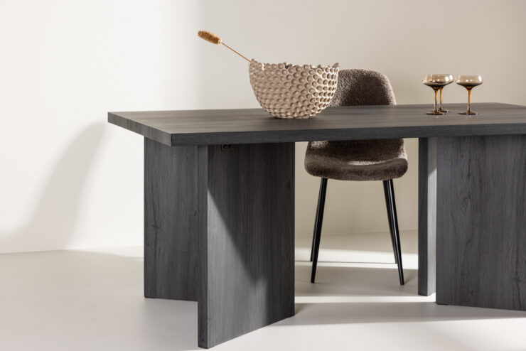Bassholmen – Table à manger rectangulaire – Noir – 180 x 90 cm