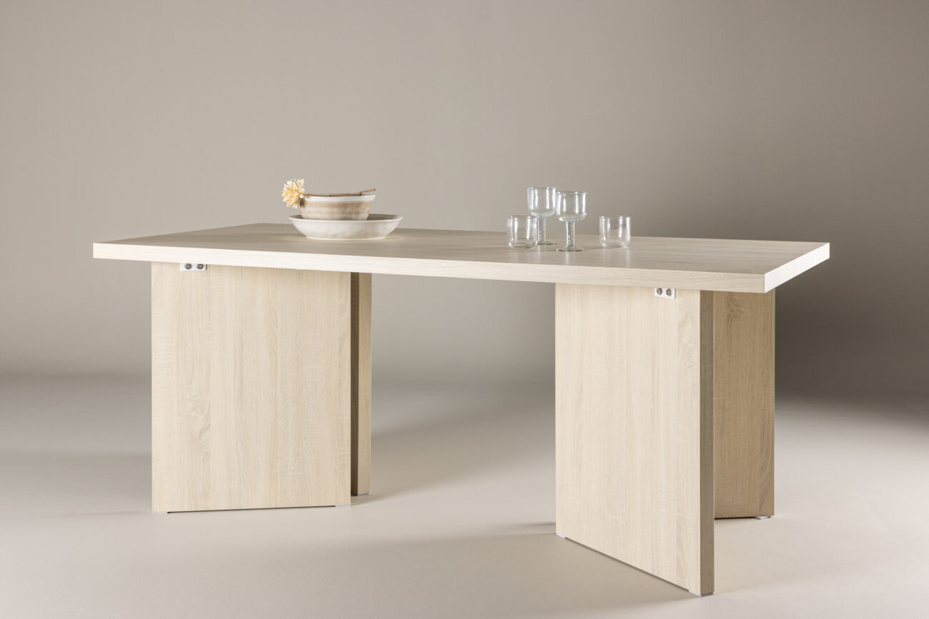 Bassholmen – Table à manger rectangulaire – Blanchi – 180 x 90 cm