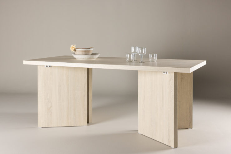 Bassholmen – Table à manger rectangulaire – Blanchi – 180 x 90 cm