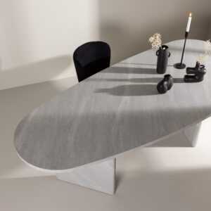 Grönvik – Table à manger ovale – Blanc – 220 x 100 cm