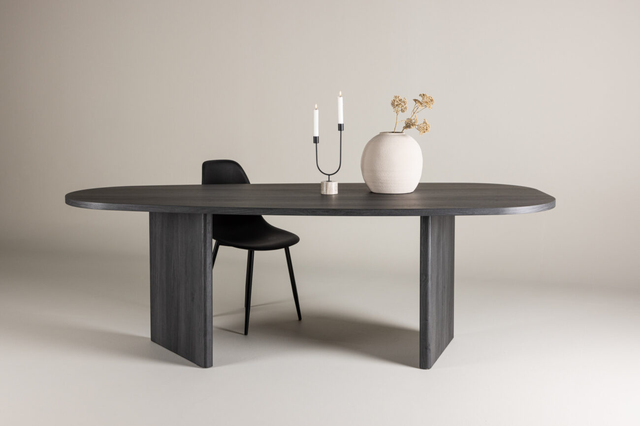 Grönvik – Table à manger ovale – Noir – 220 x 100 cm