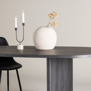 Grönvik – Table à manger ovale – Noir – 220 x 100 cm