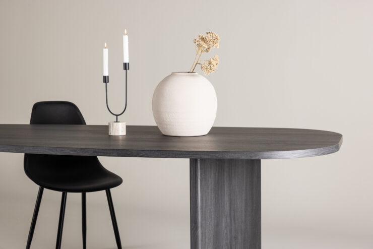 Grönvik – Table à manger ovale – Noir – 220 x 100 cm
