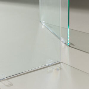Ester – Table à manger rectangulaire – Gris clair, Transparent – 180 x 90 cm