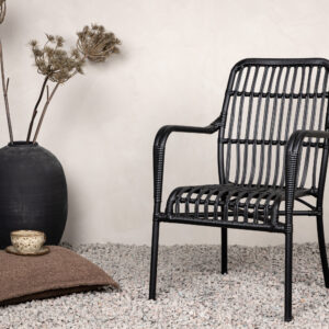 Rizal – Fauteuil lounge – Noir – 64 x 90 x 57 cm