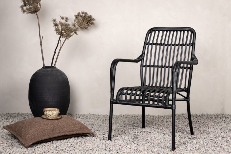 Rizal – Fauteuil lounge – Noir – 64 x 90 x 57 cm