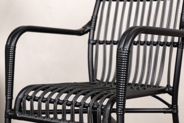 Rizal – Fauteuil lounge – Noir – 64 x 90 x 57 cm