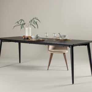 Ellis – Table à manger rectangulaire – Noir – 230 x 85 cm