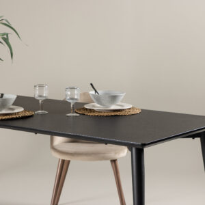 Ellis – Table à manger rectangulaire – Noir – 230 x 85 cm