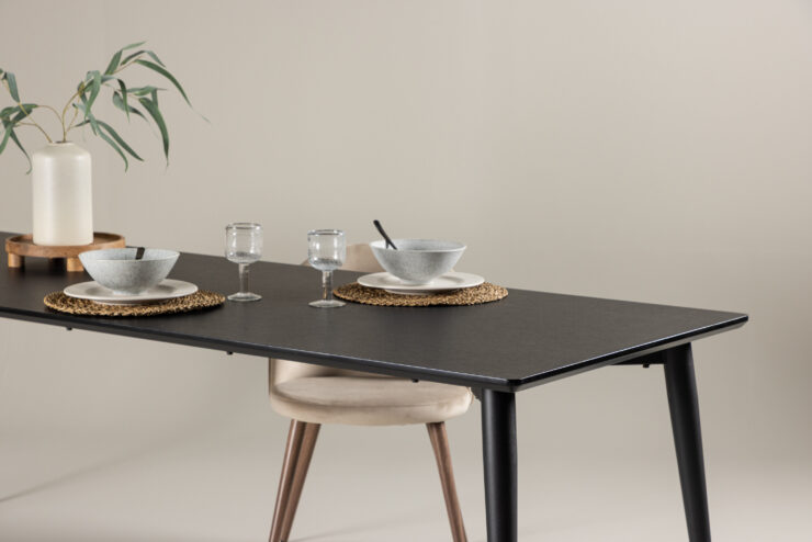 Ellis – Table à manger rectangulaire – Noir – 230 x 85 cm