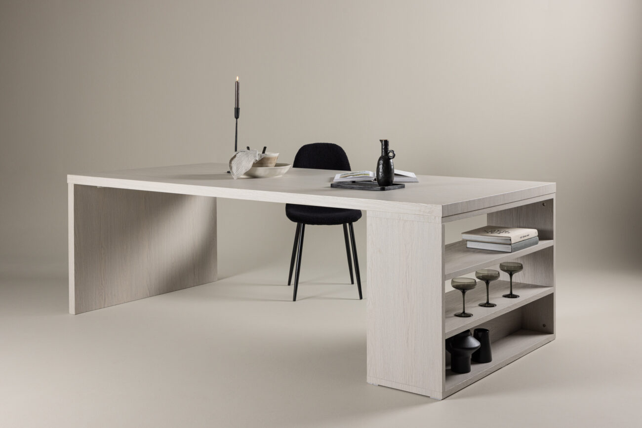 Mika – Table à manger rectangulaire – Blanchi – 230 x 110 cm