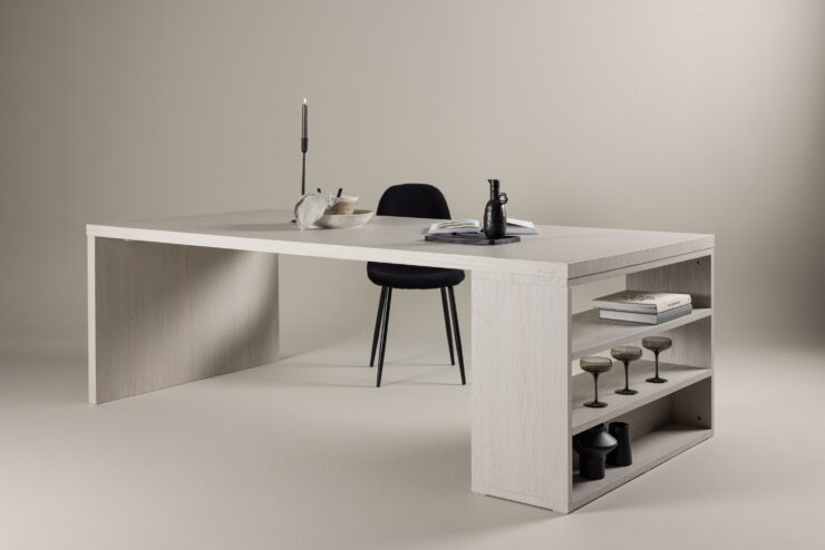 Mika – Table à manger rectangulaire – Blanchi – 230 x 110 cm