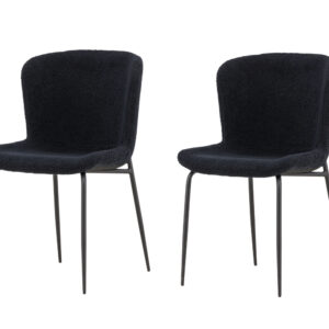 Modesto – Chaise de salle à manger – Noir – 54 x 80 x 48 cm