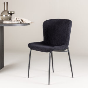 Modesto – Chaise de salle à manger – Noir – 54 x 80 x 48 cm