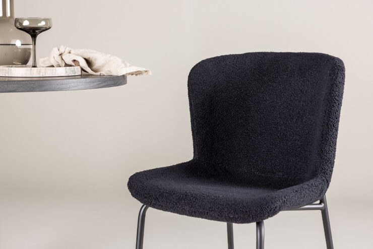 Modesto – Chaise de salle à manger – Noir – 54 x 80 x 48 cm
