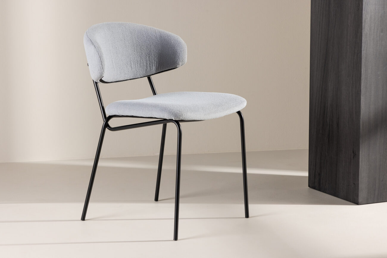 Chico – Chaise de salle à manger – Bleu, Noir – 59 x 79 x 50 cm