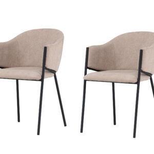 Evelina – Chaise de salle à manger – Beige, Noir – 62 x 80 x 54 cm