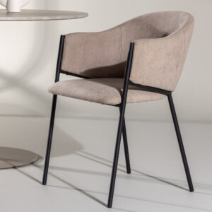 Evelina – Chaise de salle à manger – Beige, Noir – 62 x 80 x 54 cm