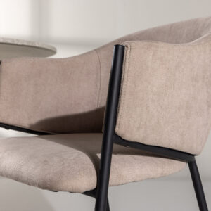 Evelina – Chaise de salle à manger – Beige, Noir – 62 x 80 x 54 cm