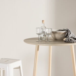 Plaza – Table de bar – Blanchi – ⌀70 cm
