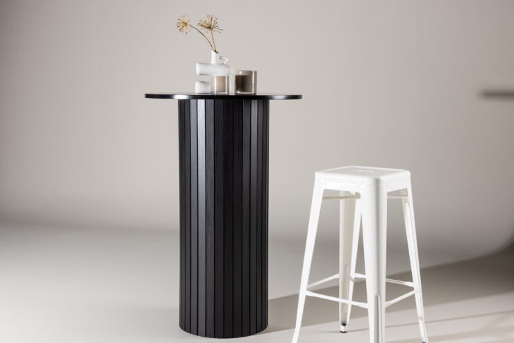 Härön – Table de bar – Noir – ⌀70 cm