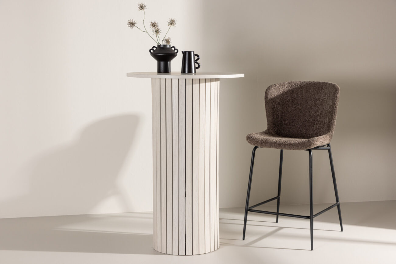 Härön – Table de bar – Blanchi – ⌀70 cm