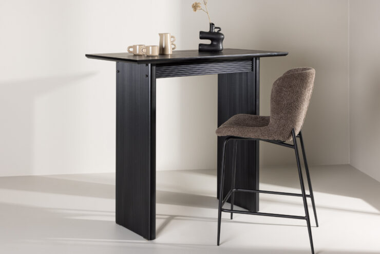 Vail – Table de bar – Noir – 120 x 60 cm