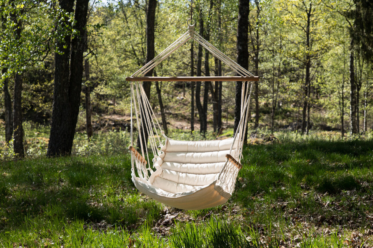 Tapaz – Porch Swing – Naturel, Blanc – 120 x 70 cm