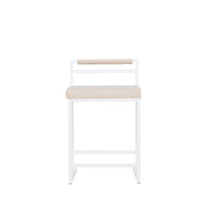 Opelika – Chaise de bar – Beige, Blanc – 41 x 80 x 45 cm
