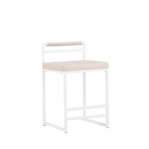 Opelika – Chaise de bar – Beige, Blanc – 41 x 80 x 45 cm