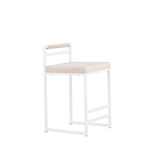 Opelika – Chaise de bar – Beige, Blanc – 41 x 80 x 45 cm