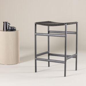 Polly – Chaise de bar – Noir – 40 x 66 x 45 cm