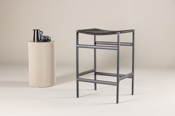 Polly – Chaise de bar – Noir – 40 x 66 x 45 cm