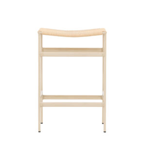 Polly – Chaise de bar – Beige, Blanchi – 40 x 66 x 45 cm