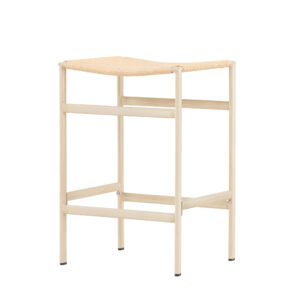Polly – Chaise de bar – Beige, Blanchi – 40 x 66 x 45 cm