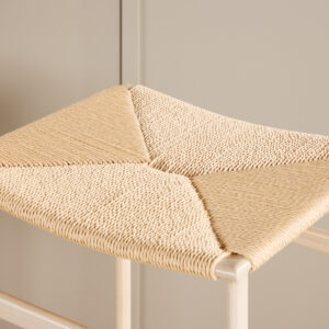 Polly – Chaise de bar – Beige, Blanchi – 40 x 66 x 45 cm