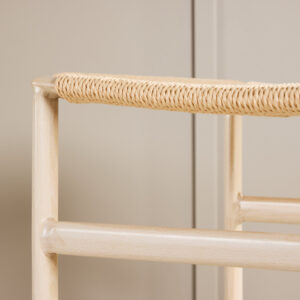 Polly – Chaise de bar – Beige, Blanchi – 40 x 66 x 45 cm