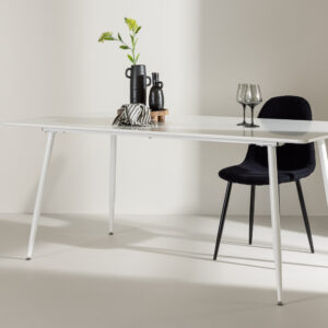 Silar – Table à manger rectangulaire – Blanc – 180 x 90 cm