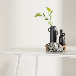 Silar – Table à manger rectangulaire – Blanc – 180 x 90 cm
