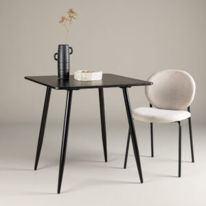 Polar – Table à manger rectangulaire – Noir – 75 x 75 cm