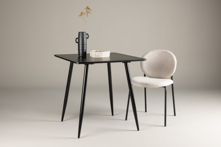 Polar – Table à manger rectangulaire – Noir – 75 x 75 cm